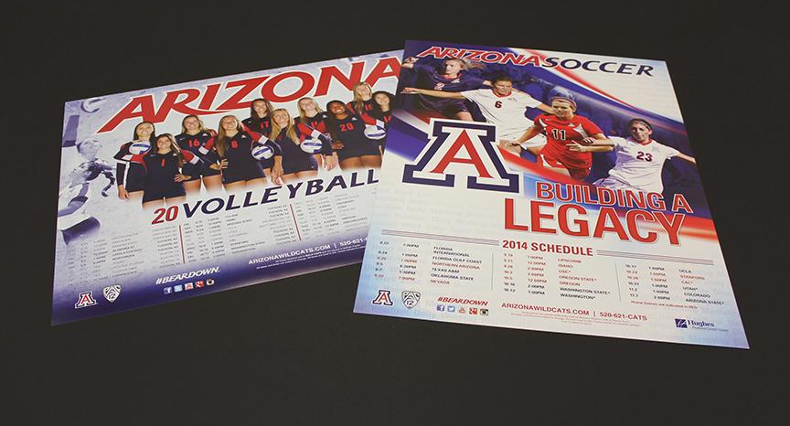 University of Arizona Athletics Schedule Posters